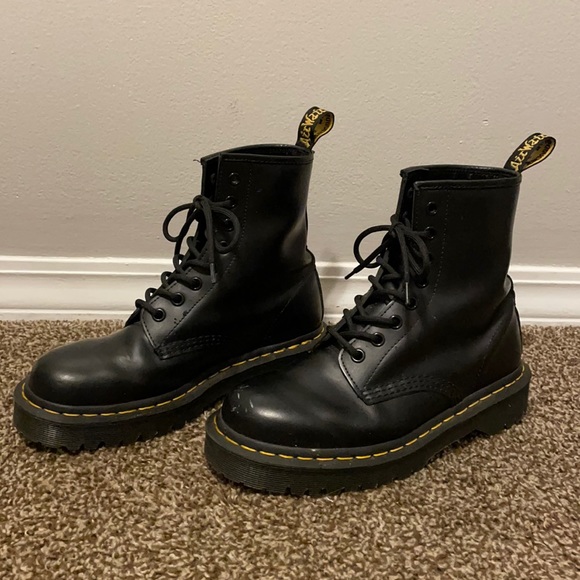 Dr Martens Black Semi Platform Boots 